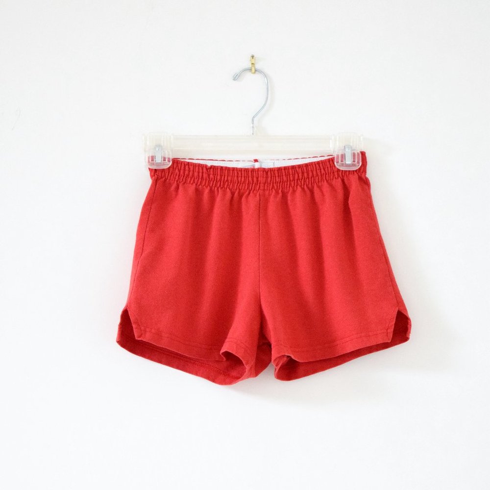 SOFFE Red Elastic Banded Cotton Cheer Shorts